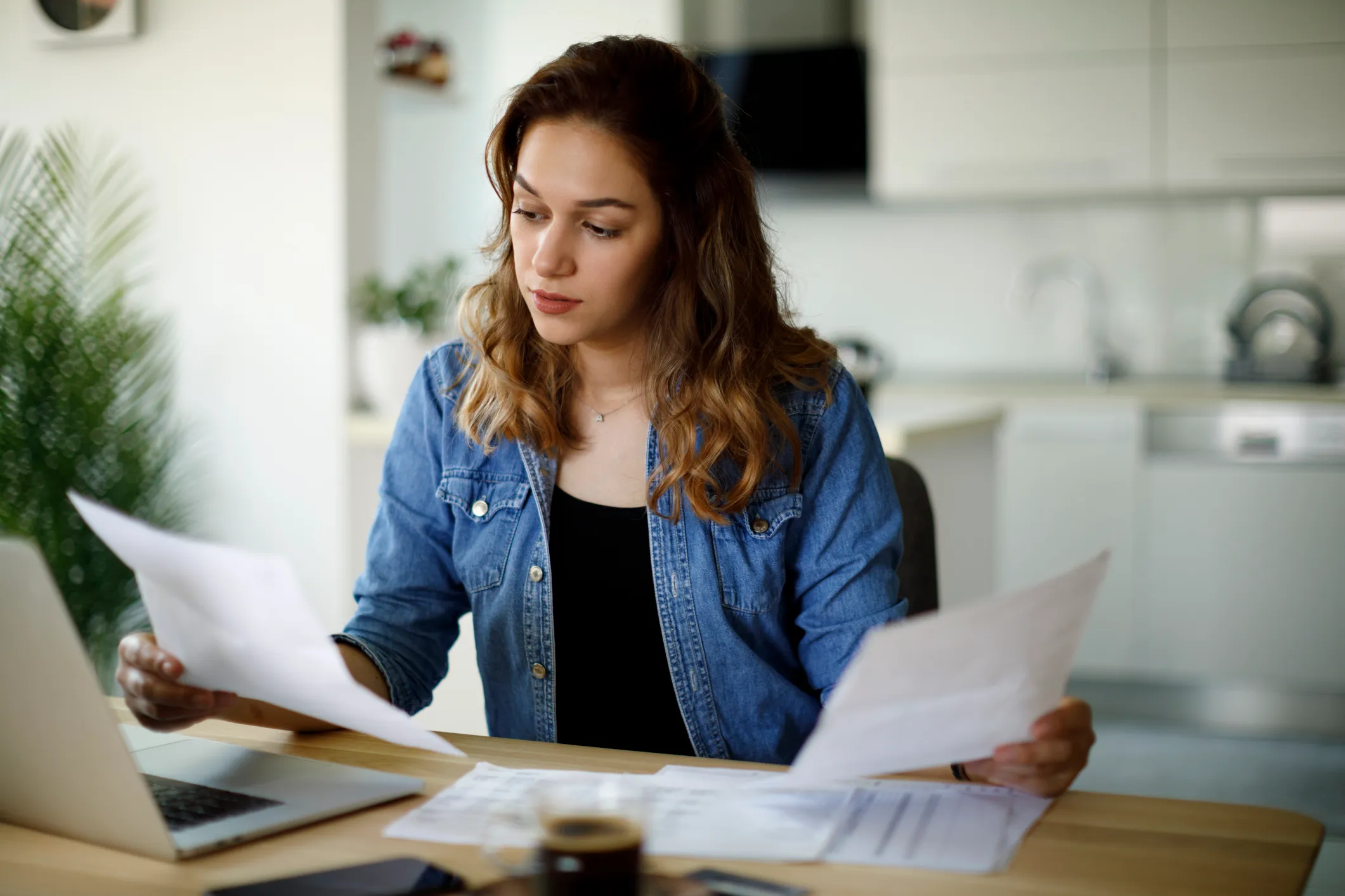Woman doing her taxes