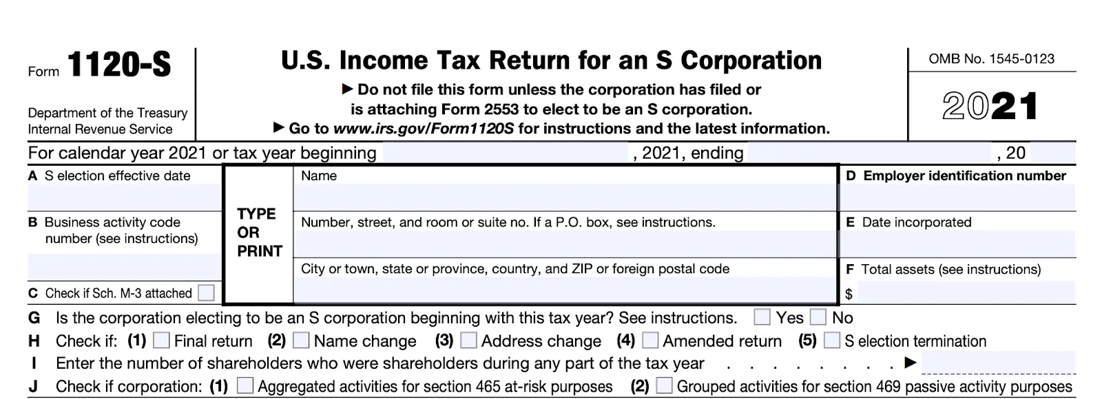 Form 1120-S